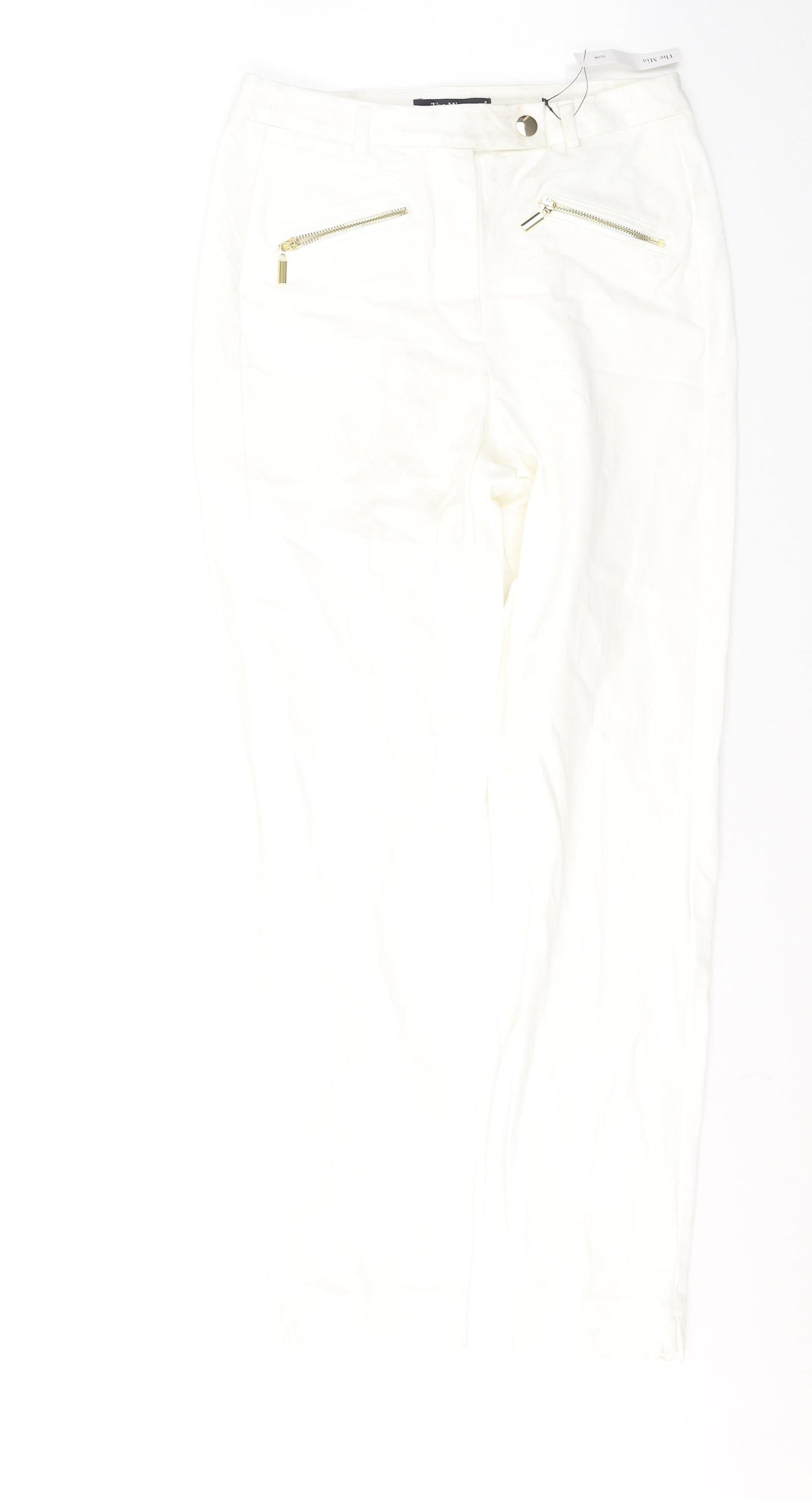 Marks and Spencer Womens White  Viscose Skinny Jeans Size 8 L29 in Regular Button