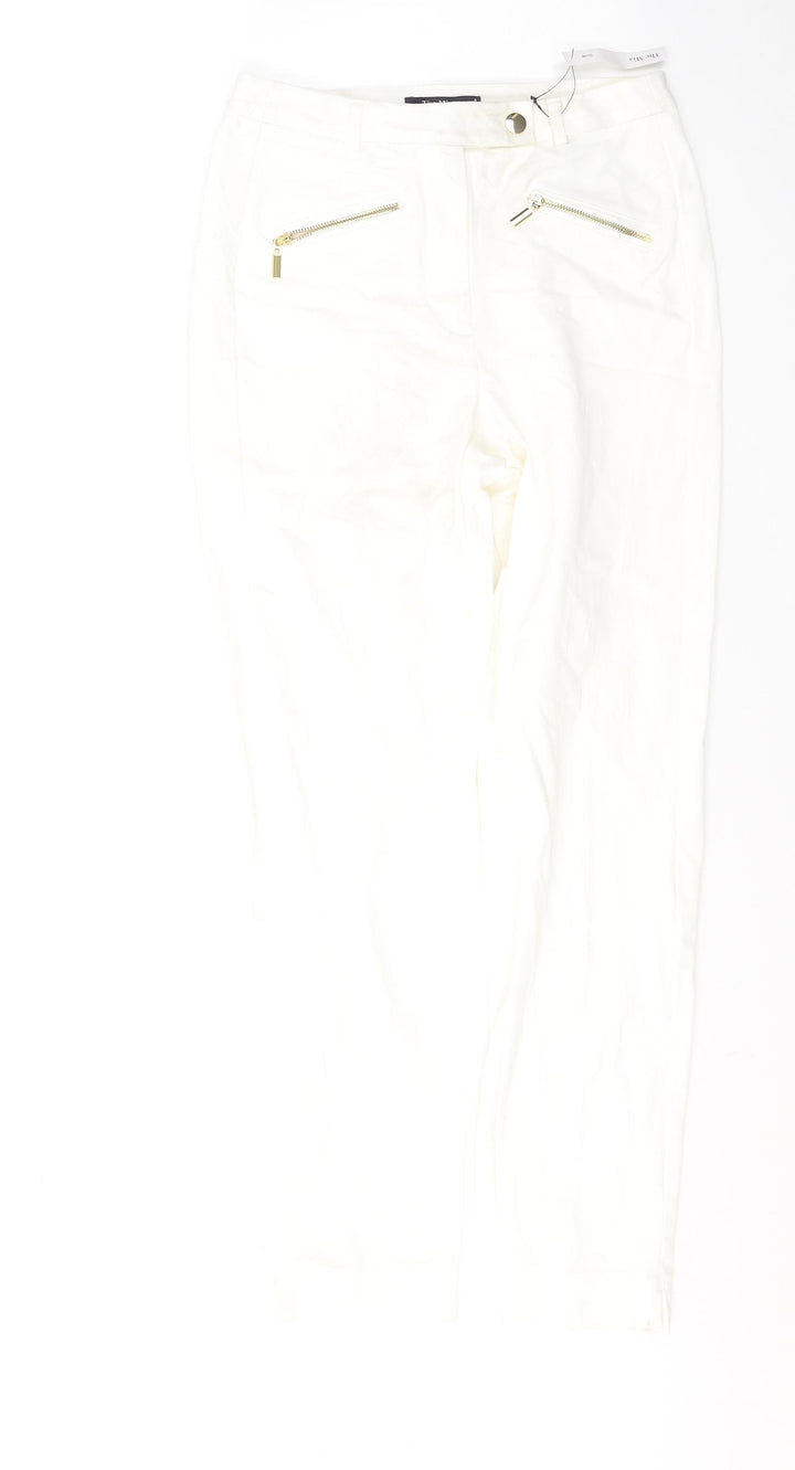 Marks and Spencer Womens White  Viscose Skinny Jeans Size 8 L29 in Regular Button