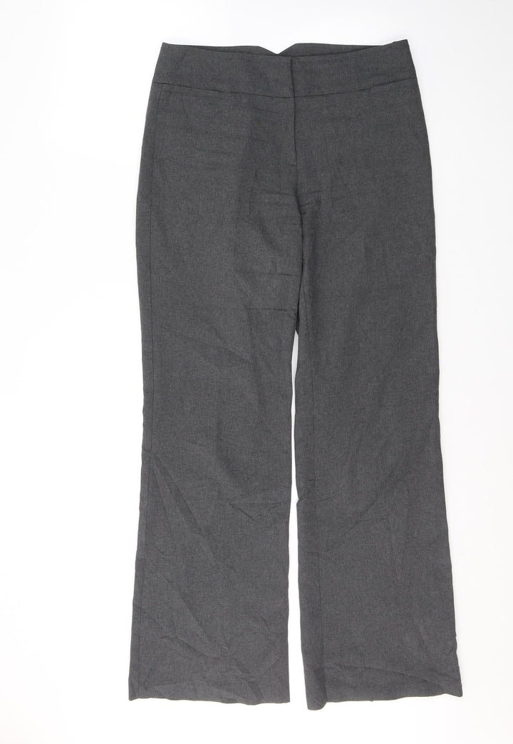 Atmosphere Womens Grey  Polyester Trousers  Size 10 L31 in Regular Button