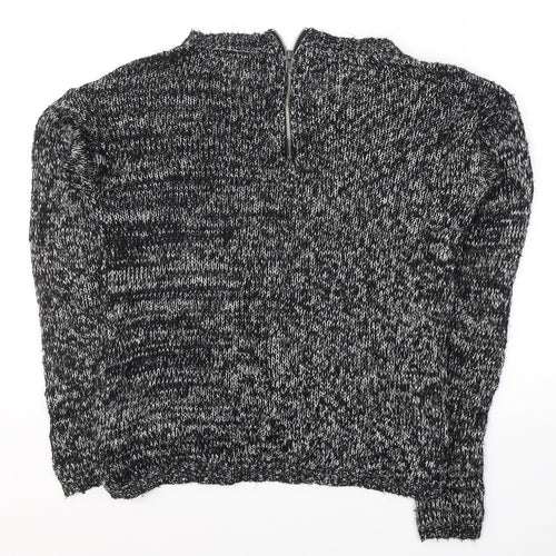 Jacqueline De Yong Womens Black Round Neck  Acrylic Pullover Jumper Size XS