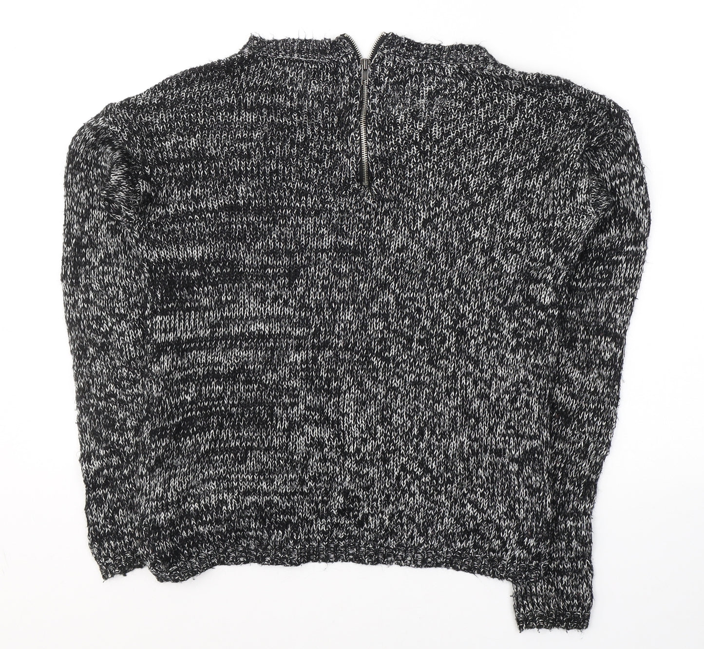 Jacqueline De Yong Womens Black Round Neck  Acrylic Pullover Jumper Size XS
