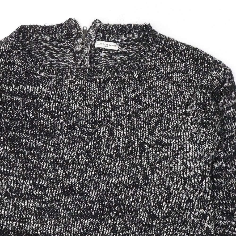 Jacqueline De Yong Womens Black Round Neck  Acrylic Pullover Jumper Size XS