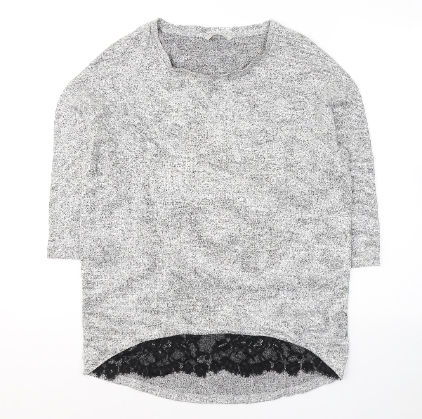TU Womens Grey Round Neck  Viscose Pullover Jumper Size 12