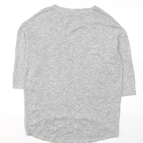 TU Womens Grey Round Neck  Viscose Pullover Jumper Size 12