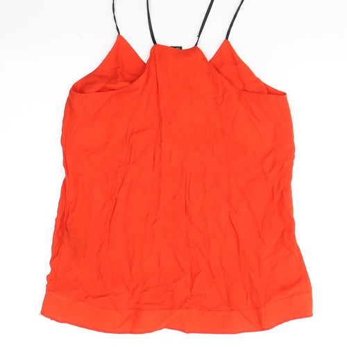 H&M Womens Red  Viscose Camisole Tank Size 6 Round Neck