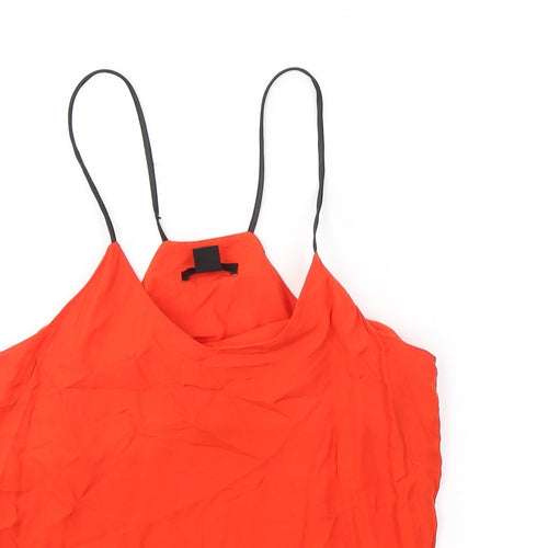 H&M Womens Red  Viscose Camisole Tank Size 6 Round Neck
