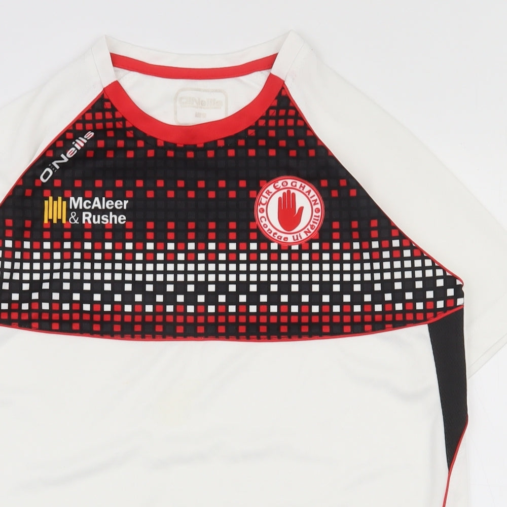 O'Neill Boys White  Polyester Basic T-Shirt Size 13 Years Round Neck Pullover - football top