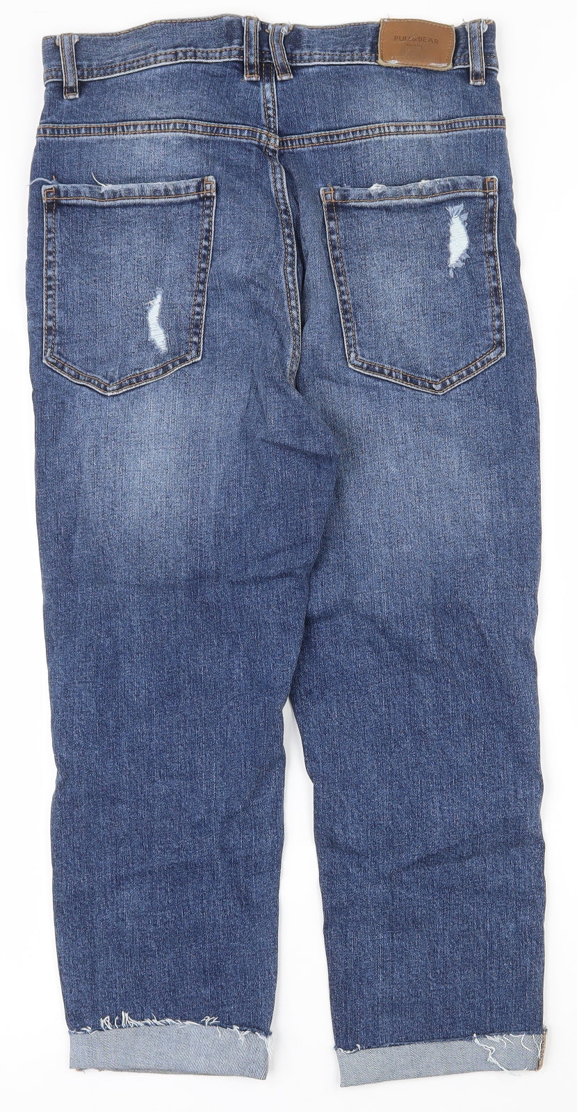 Pull&Bear Mens Blue  Cotton Straight Jeans Size 36 L21 in Regular Zip