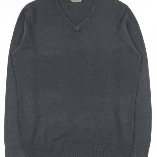 Originals Mens Grey V-Neck  Acrylic Pullover Jumper Size L