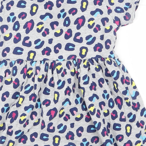 Matalan Girls Multicoloured Animal Print Cotton Fit & Flare  Size 9-12 Months  Round Neck Pullover