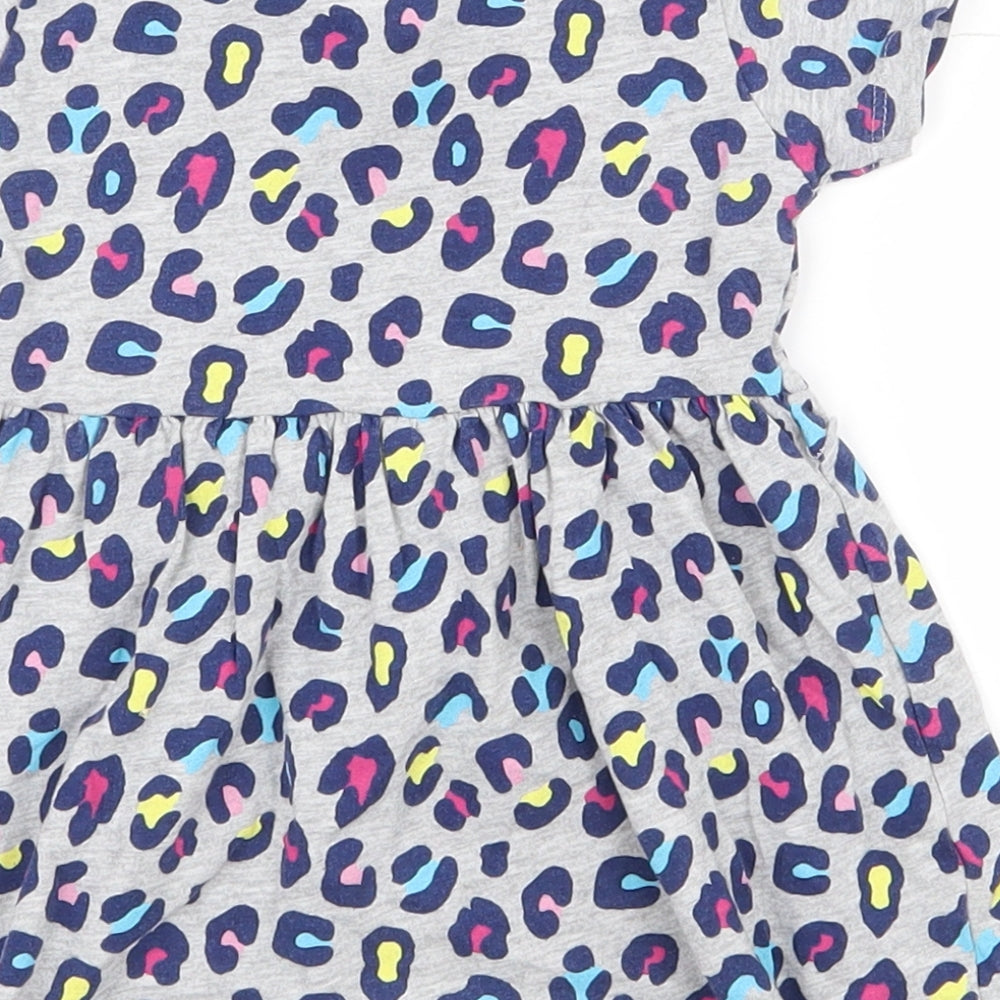 Matalan Girls Multicoloured Animal Print Cotton Fit & Flare  Size 9-12 Months  Round Neck Pullover