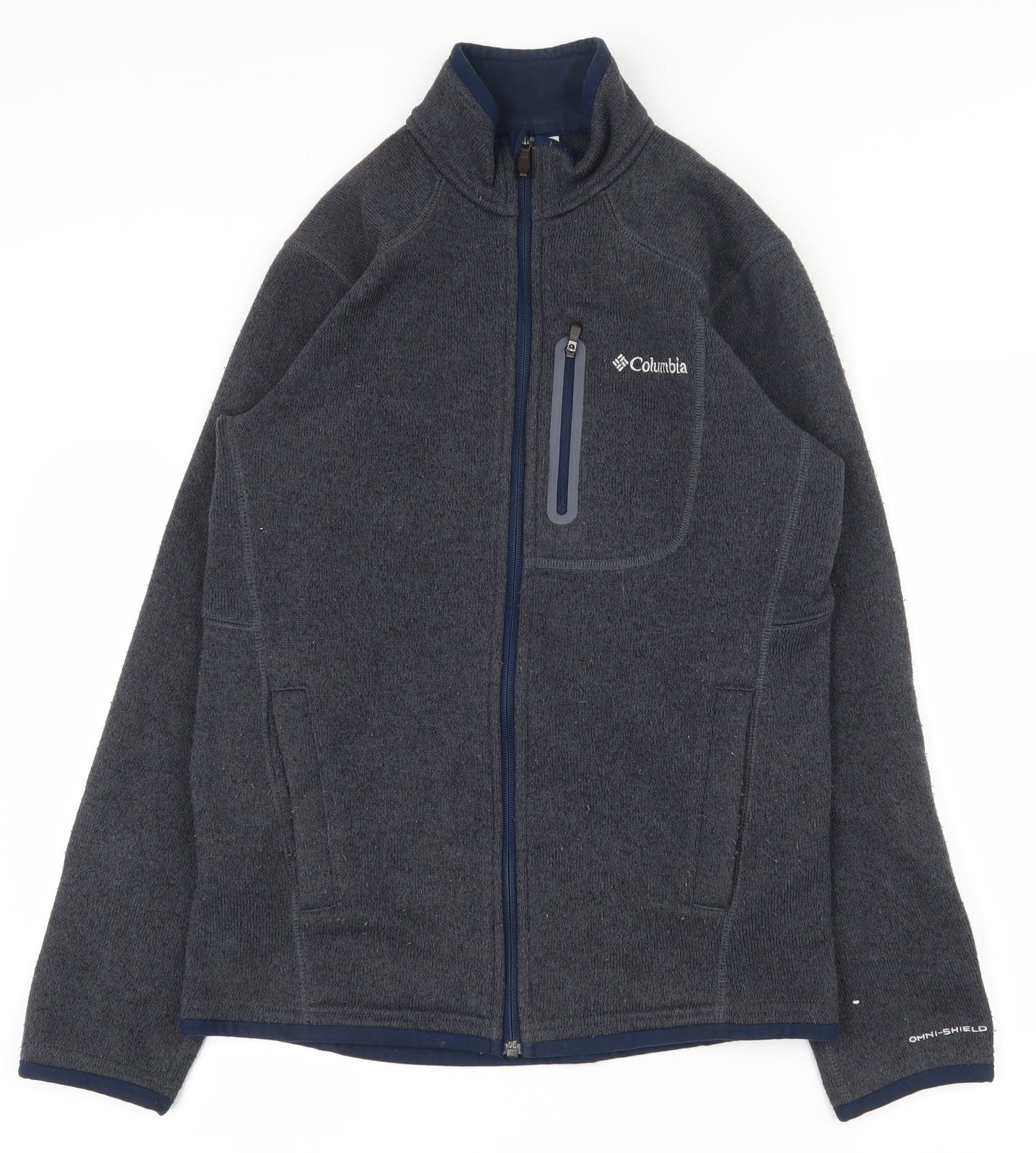 Columbia Mens Blue  Polyester Full Zip Sweatshirt Size S
