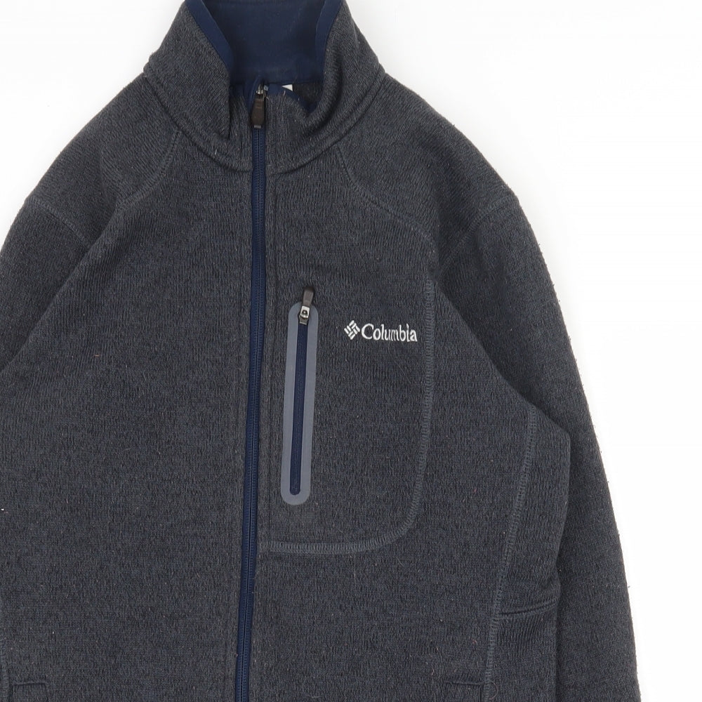 Columbia Mens Blue  Polyester Full Zip Sweatshirt Size S