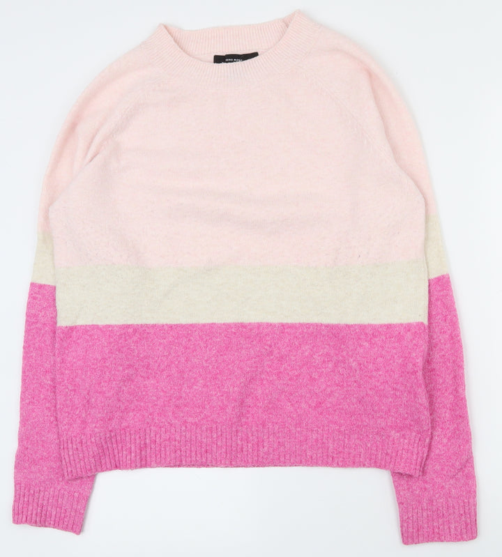 VERO MODA Womens Multicoloured Round Neck  Polyester Pullover Jumper Size M