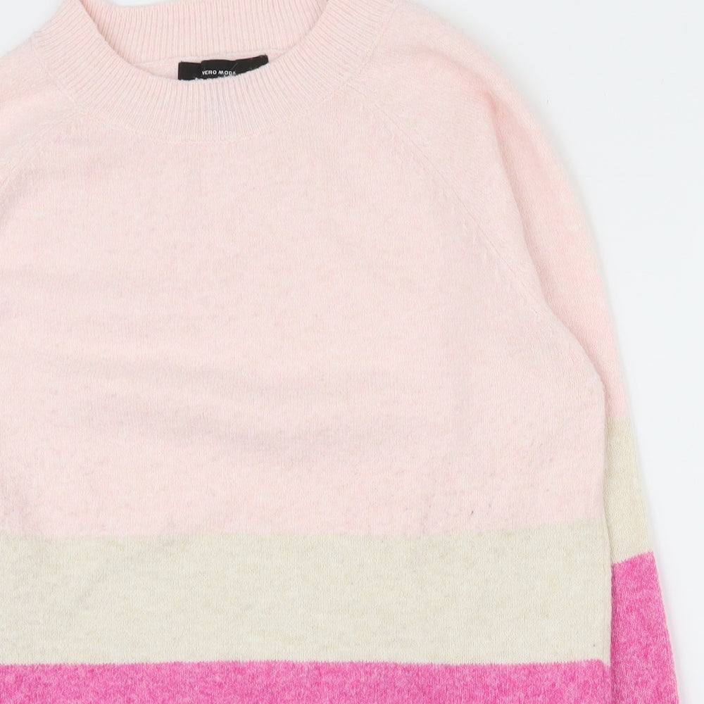 VERO MODA Womens Multicoloured Round Neck  Polyester Pullover Jumper Size M