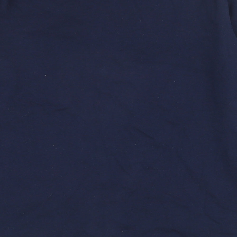 Marks and Spencer Womens Blue  Cotton Basic T-Shirt Size 16 Boat Neck