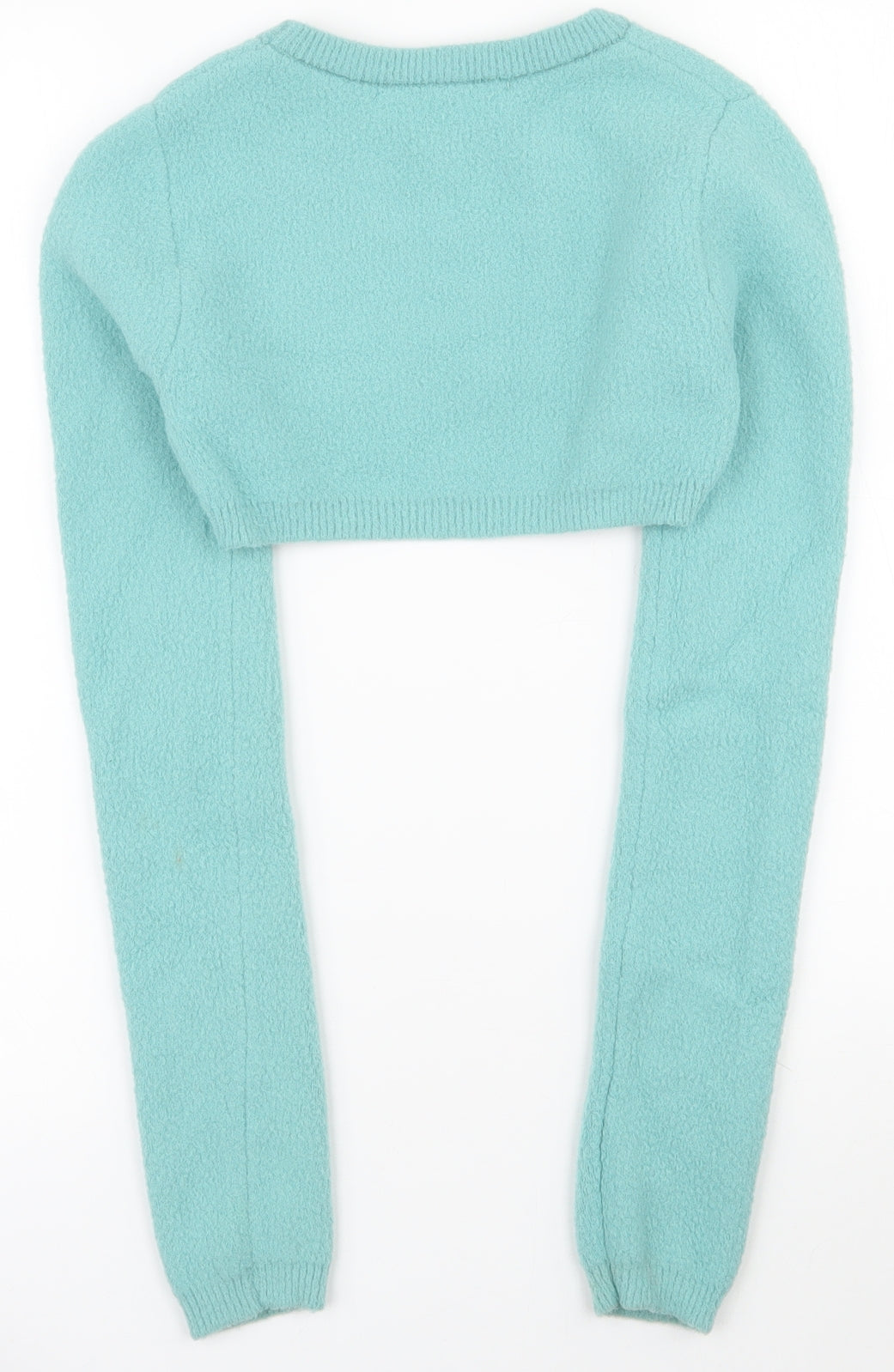 Zara Womens Blue Round Neck  Acrylic Shrug Jumper Size S