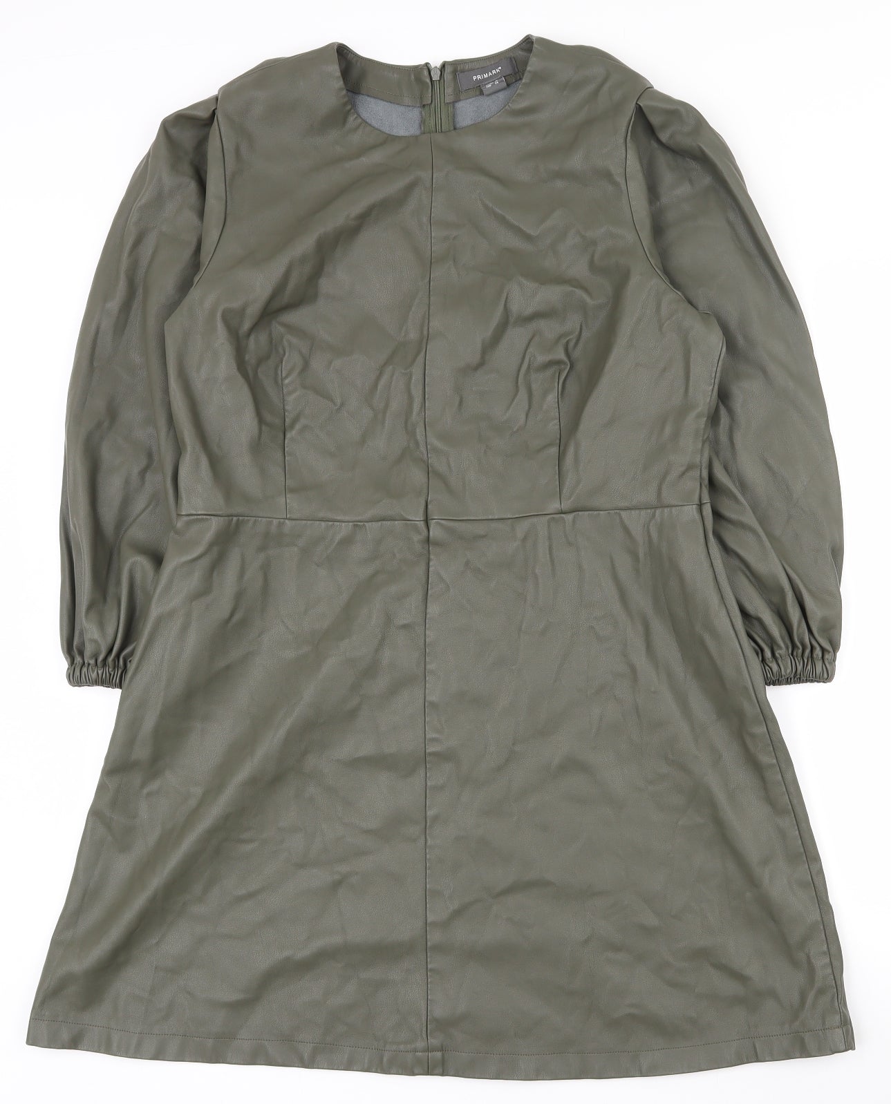 Primark Womens Green  Polyurethane A-Line  Size 18  Round Neck Zip