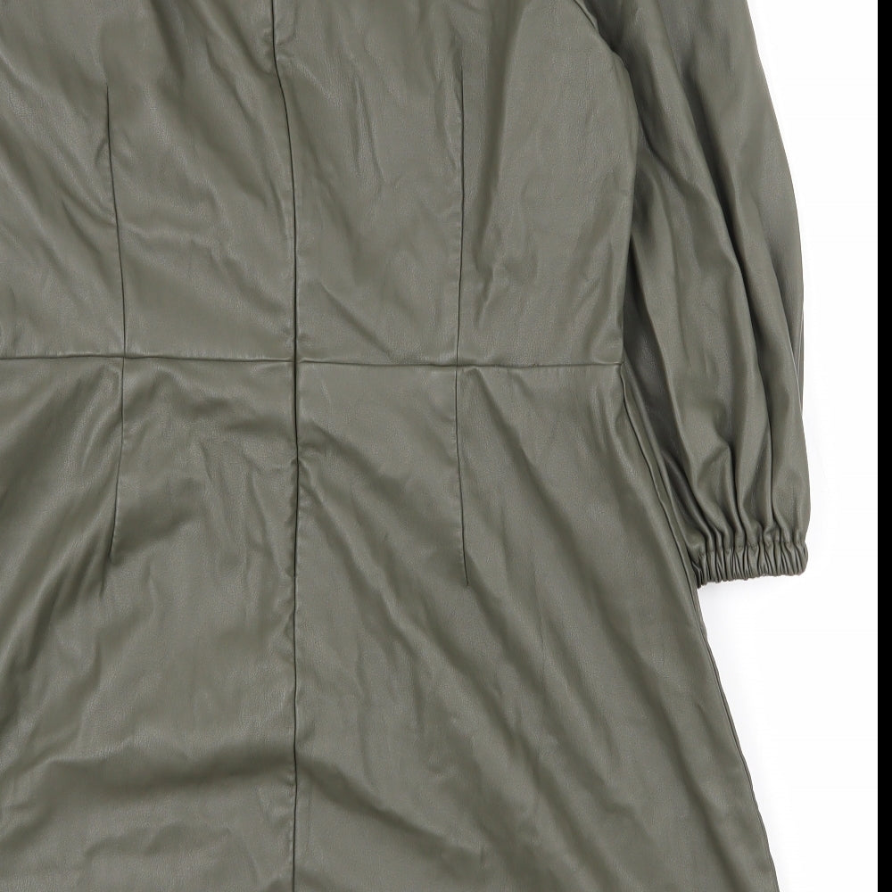 Primark Womens Green  Polyurethane A-Line  Size 18  Round Neck Zip