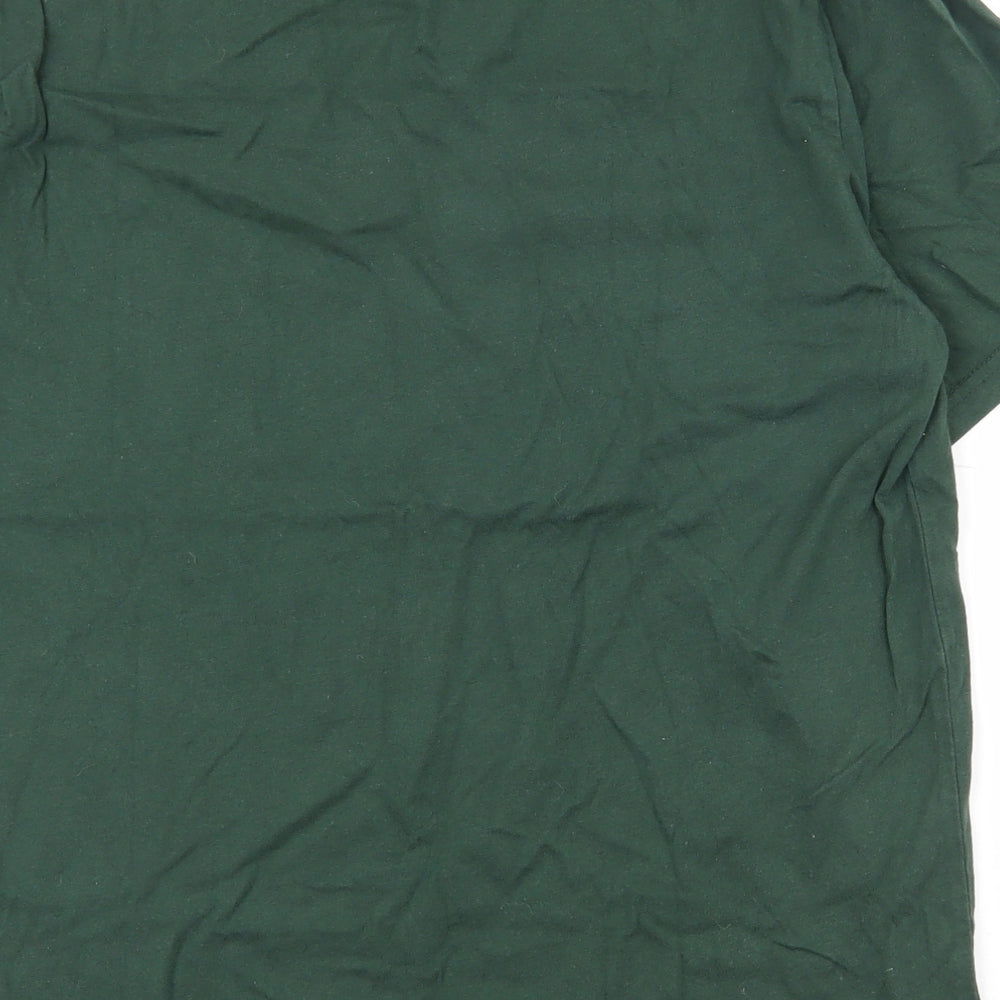 Amazon Essentials Mens Green  Cotton  T-Shirt Size M Crew Neck