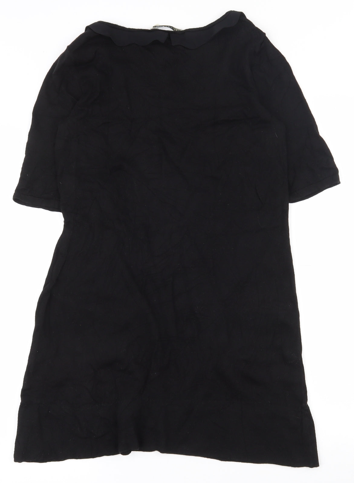 Oasis Womens Black  Polyester Tunic T-Shirt Size S Collared