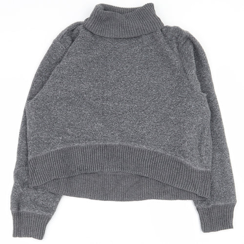 Zara Womens Grey Roll Neck  Acrylic Pullover Jumper Size S