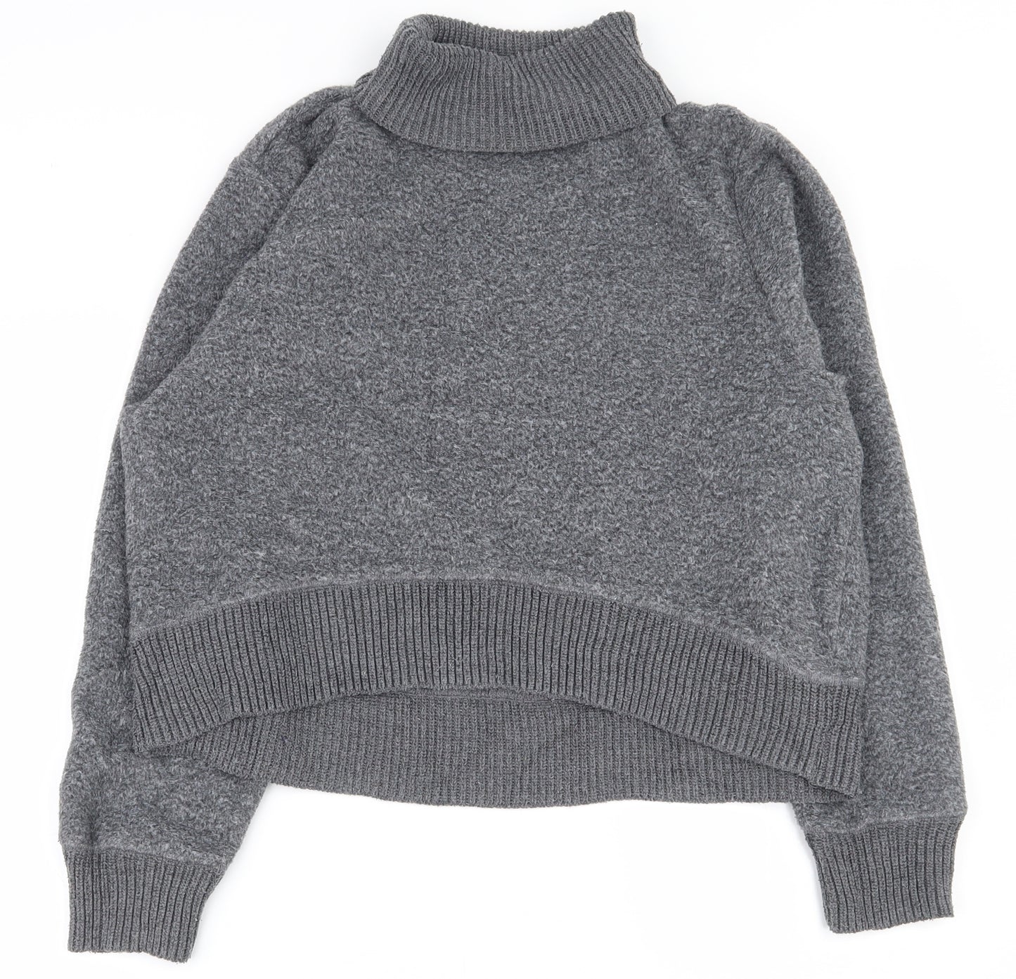 Zara Womens Grey Roll Neck  Acrylic Pullover Jumper Size S