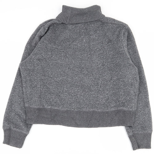 Zara Womens Grey Roll Neck  Acrylic Pullover Jumper Size S