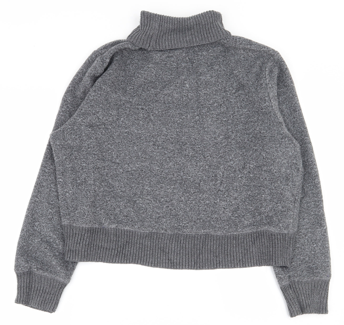 Zara Womens Grey Roll Neck  Acrylic Pullover Jumper Size S