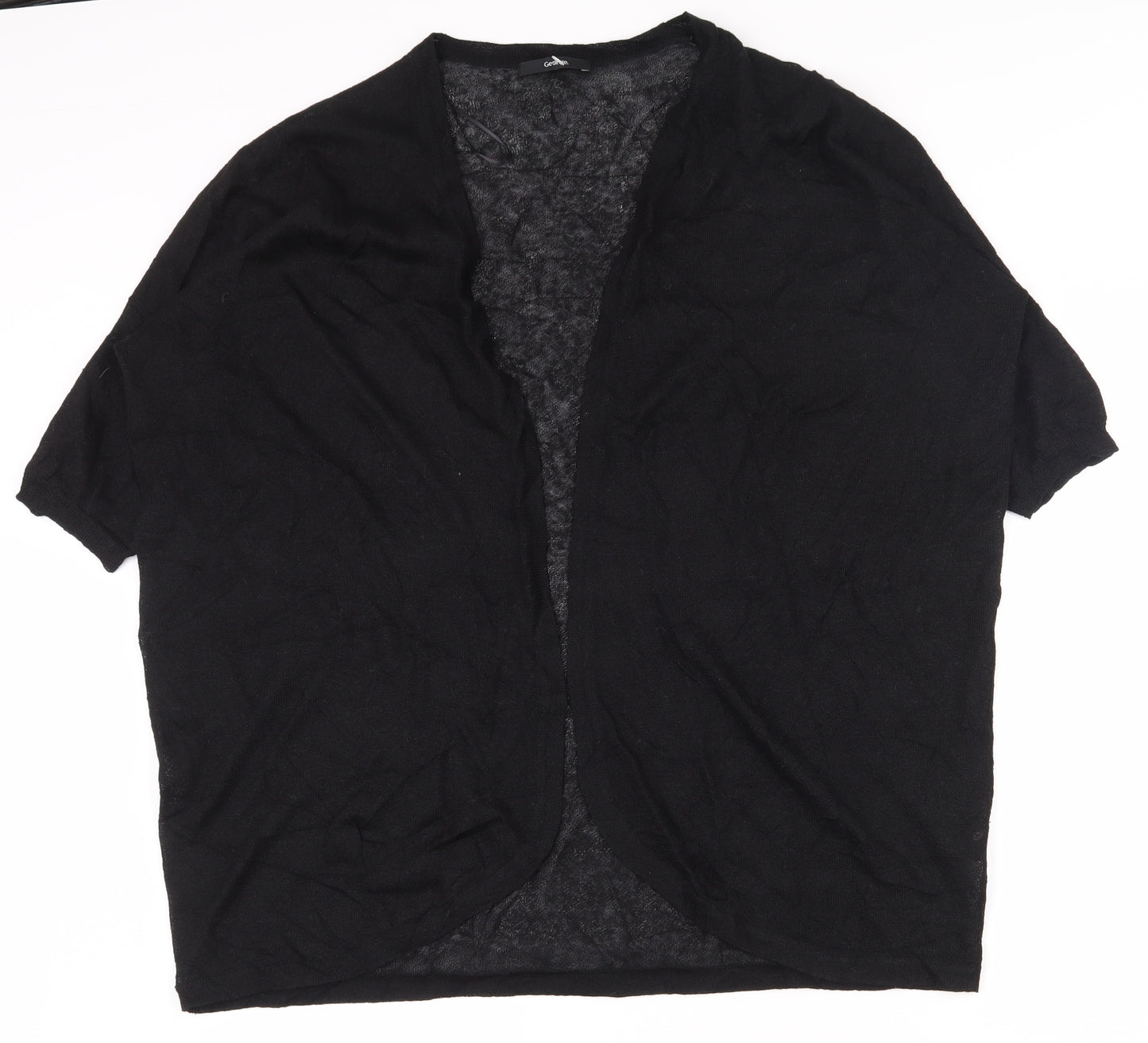 George Womens Black V-Neck  Linen Cardigan Jumper Size L