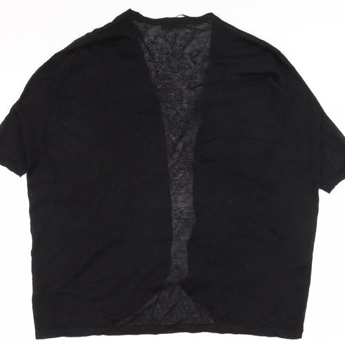 George Womens Black V-Neck  Linen Cardigan Jumper Size L