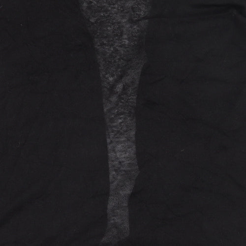 George Womens Black V-Neck  Linen Cardigan Jumper Size L