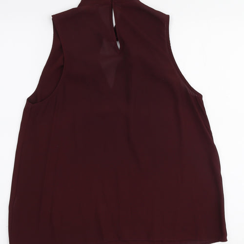 New Look Womens Red  Polyester Basic Blouse Size 12 Halter