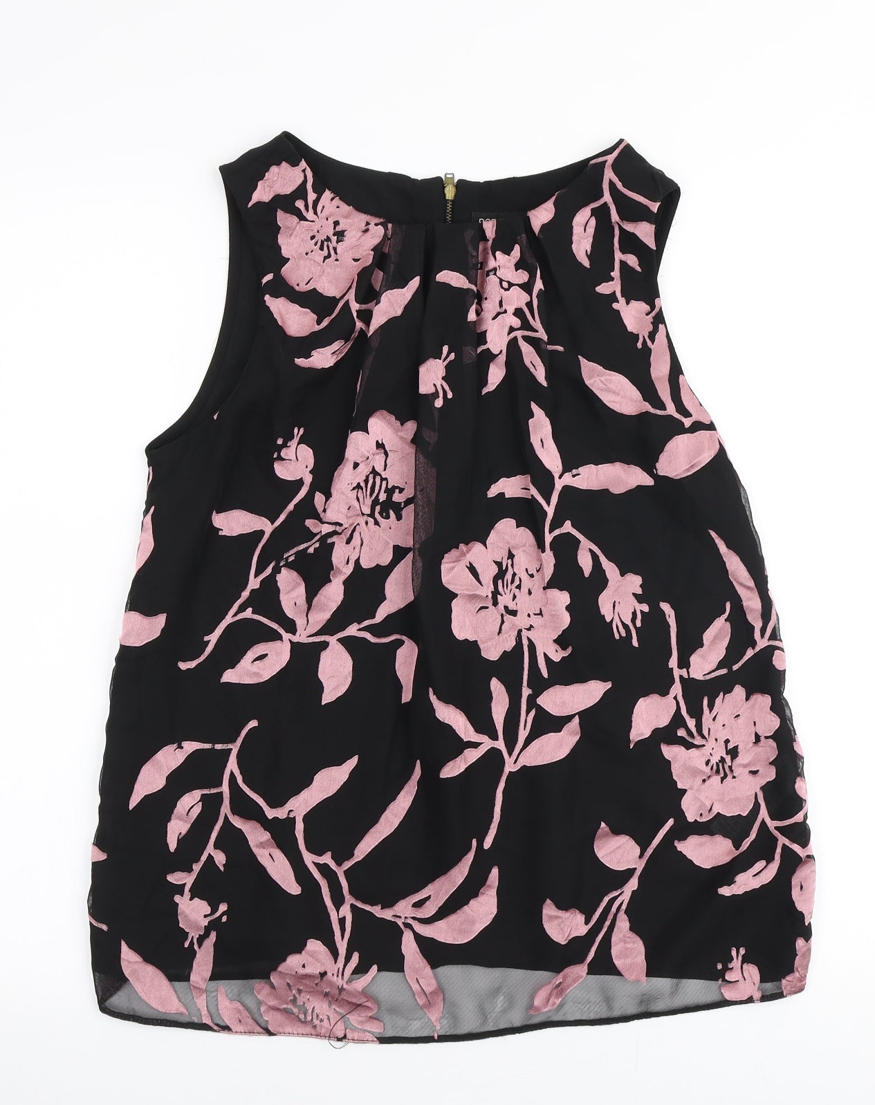 Dorothy Perkins Womens Pink Floral Polyester Basic Blouse Size 12 Round Neck