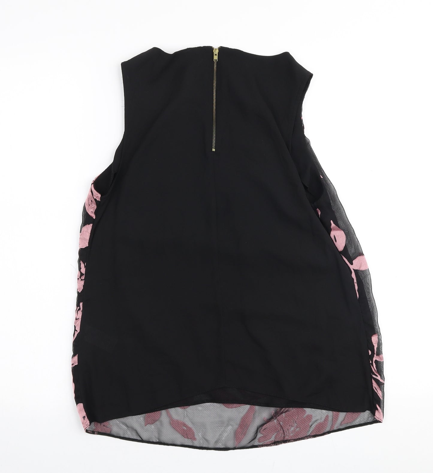 Dorothy Perkins Womens Pink Floral Polyester Basic Blouse Size 12 Round Neck