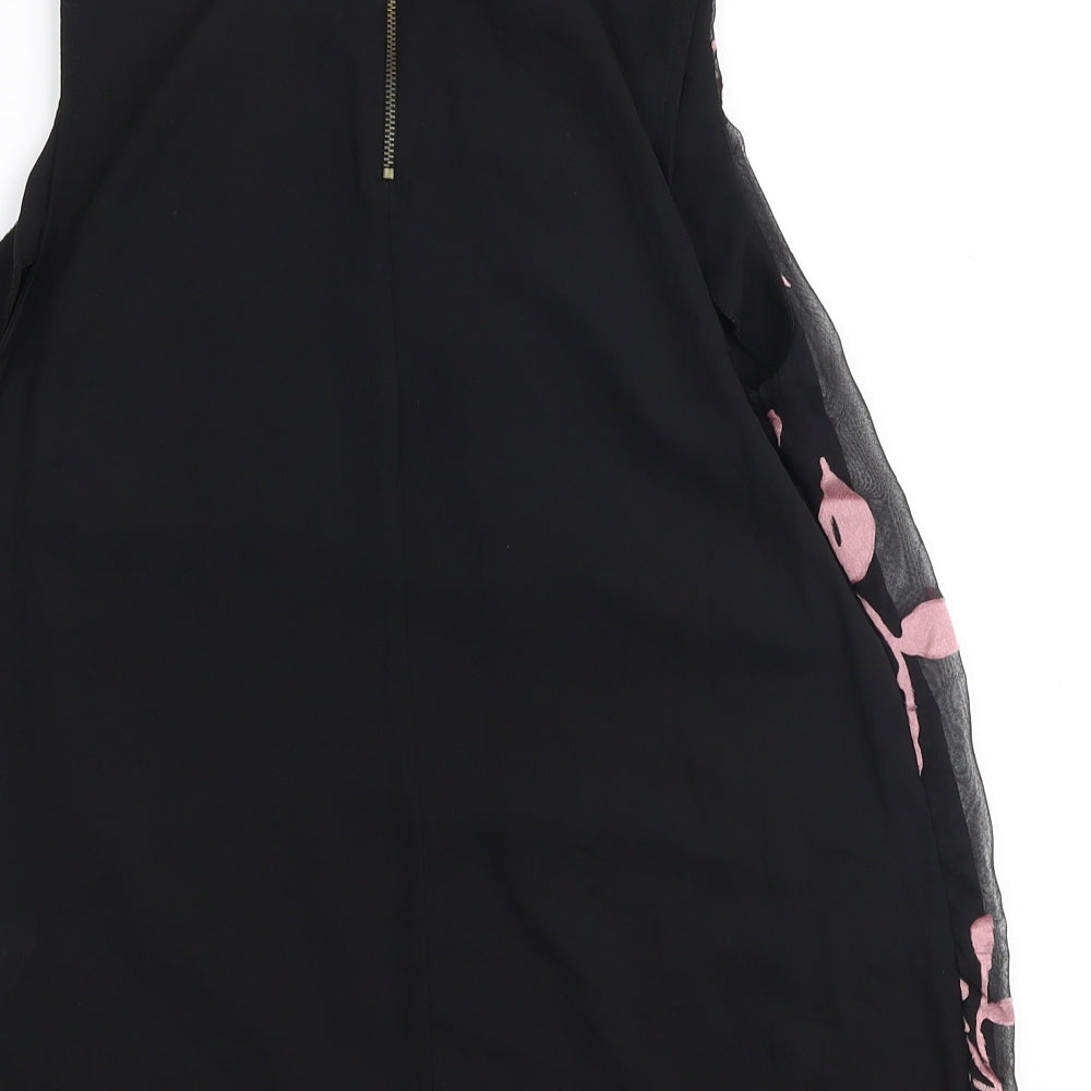 Dorothy Perkins Womens Pink Floral Polyester Basic Blouse Size 12 Round Neck