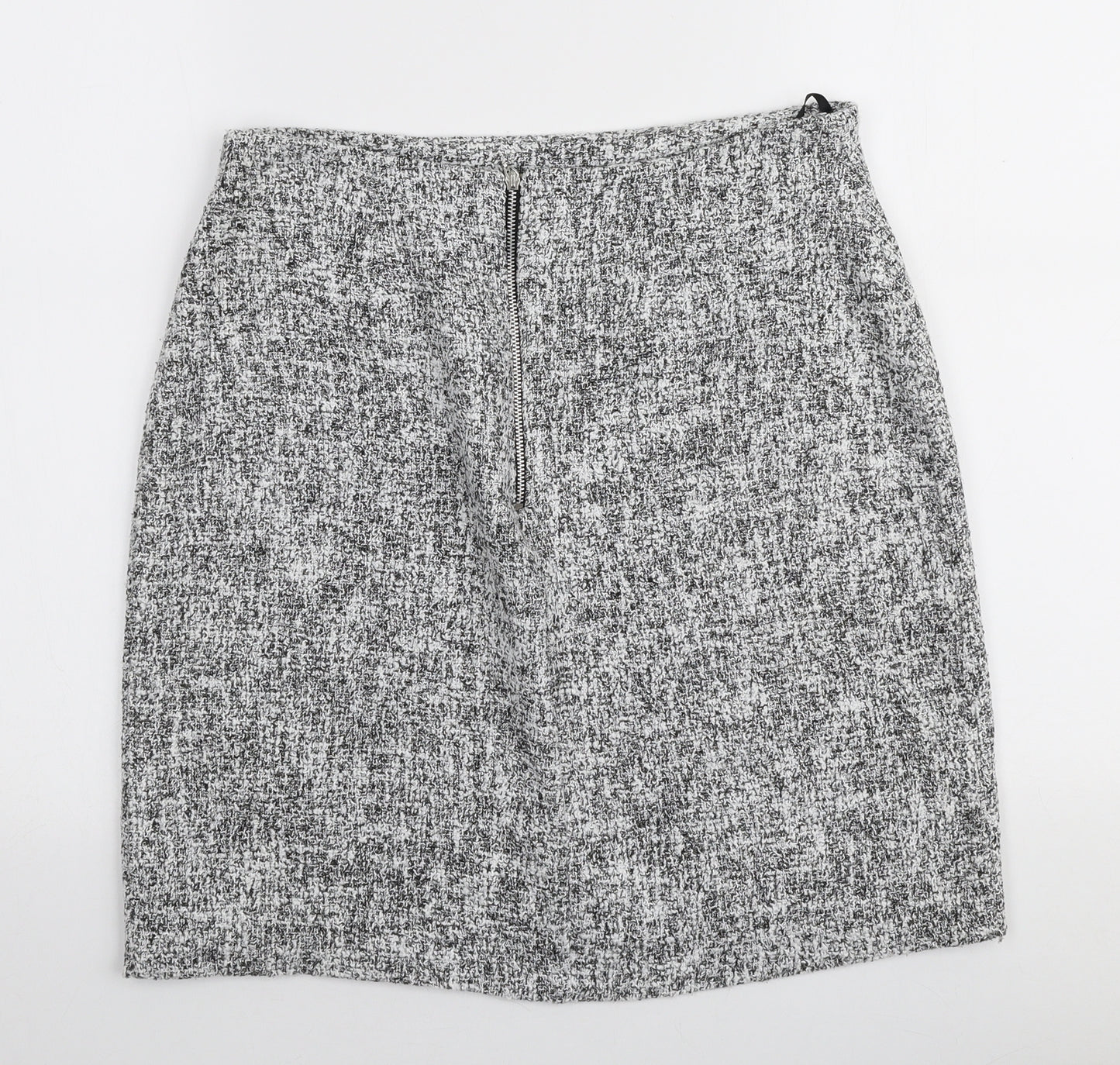 Dunnes Stores Womens Grey  Polyester A-Line Skirt Size 12   Zip
