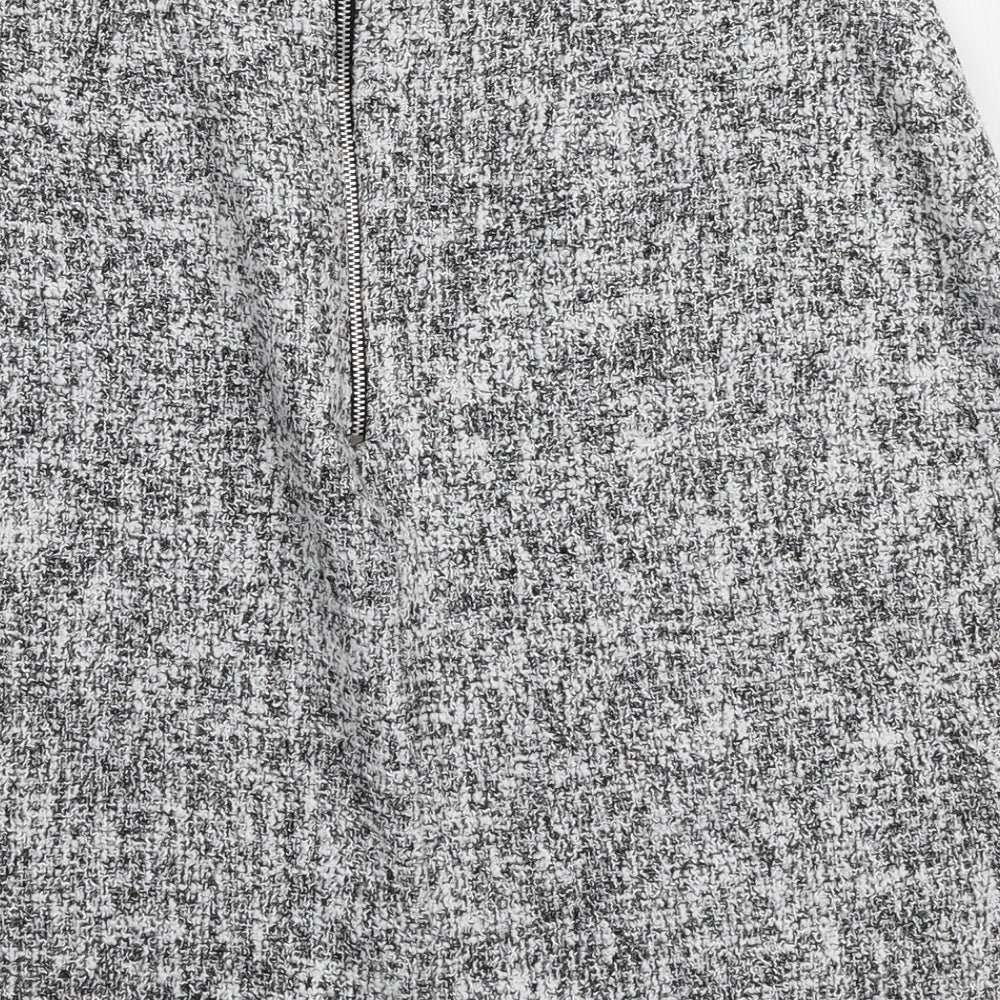 Dunnes Stores Womens Grey  Polyester A-Line Skirt Size 12   Zip