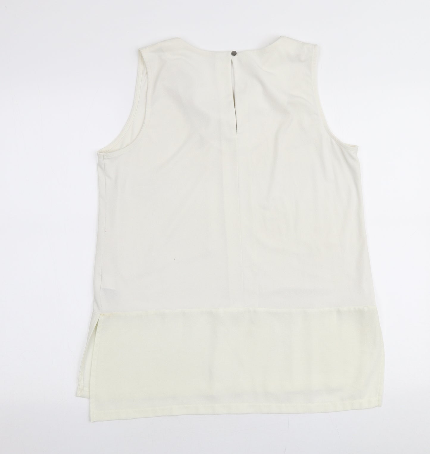 NEXT Womens Ivory  Polyester Basic Blouse Size 12 Round Neck