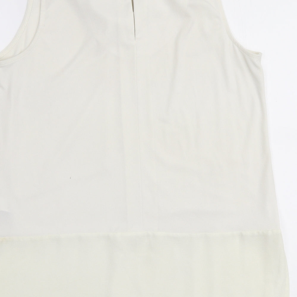 NEXT Womens Ivory  Polyester Basic Blouse Size 12 Round Neck