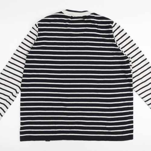 Superdry Womens Multicoloured Round Neck Striped 100% Cotton Pullover Jumper Size M