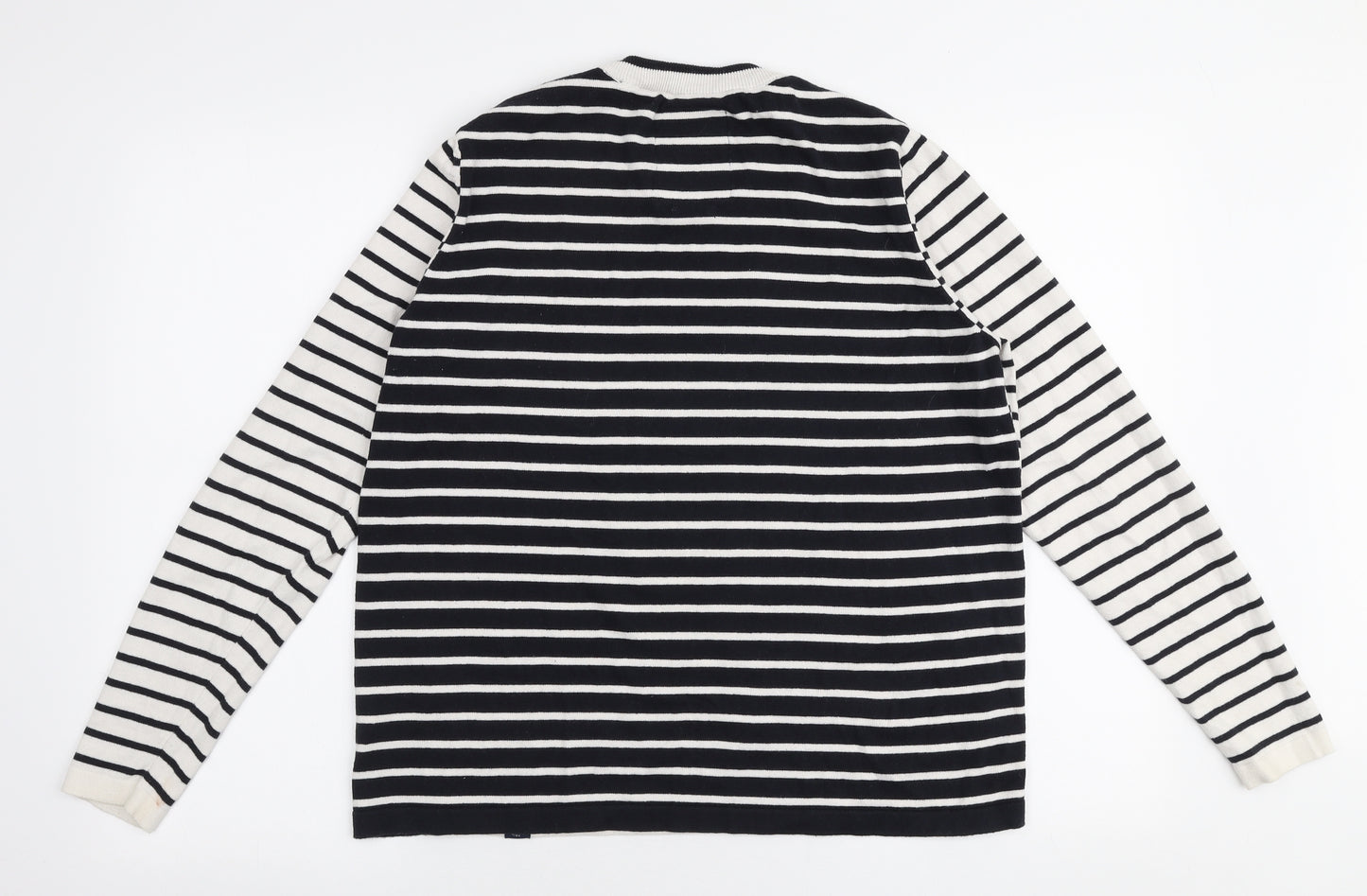 Superdry Womens Multicoloured Round Neck Striped 100% Cotton Pullover Jumper Size M