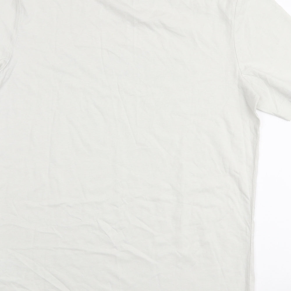 adidas Boys Ivory  100% Cotton Jersey T-Shirt Size 13-14 Years Round Neck Pullover