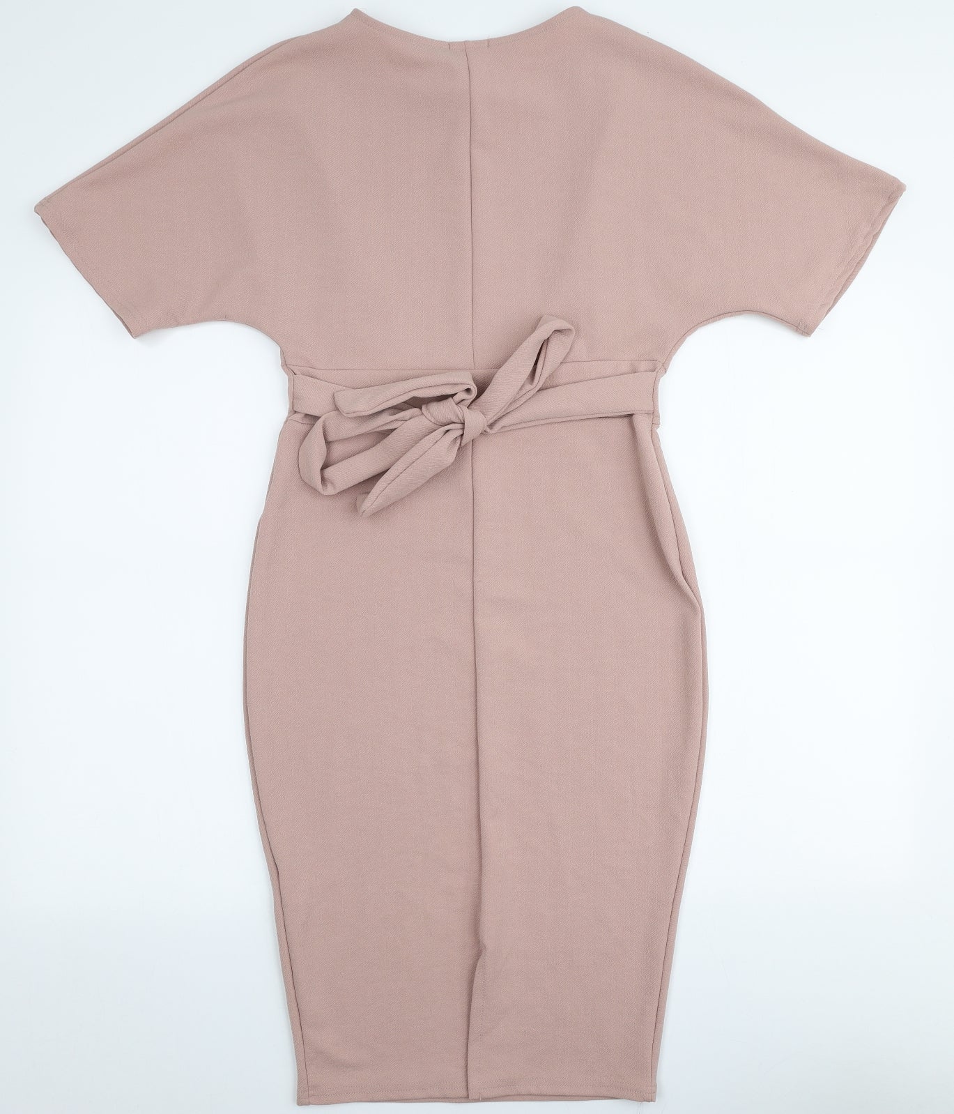 Boohoo Womens Pink  Polyester Pencil Dress  Size 14  Round Neck Pullover