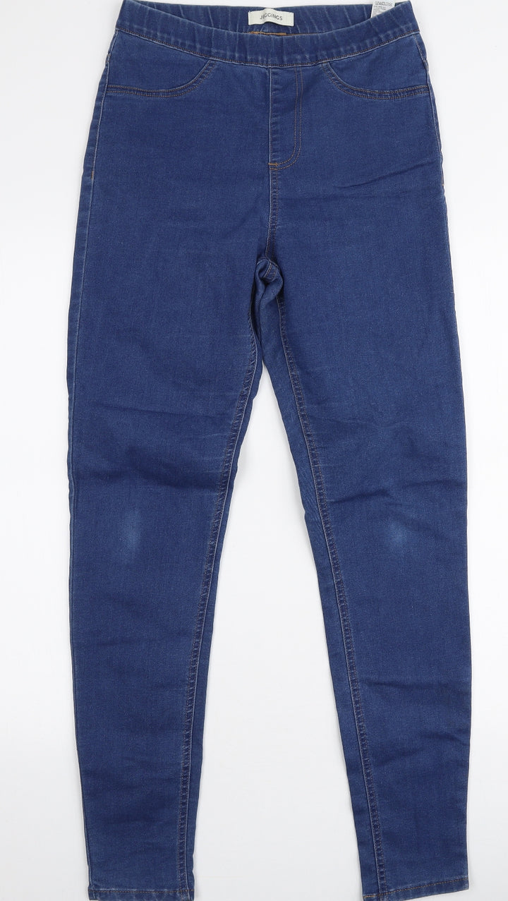 Marks and Spencer Womens Blue  Cotton Jegging Jeans Size 10 L29 in Slim