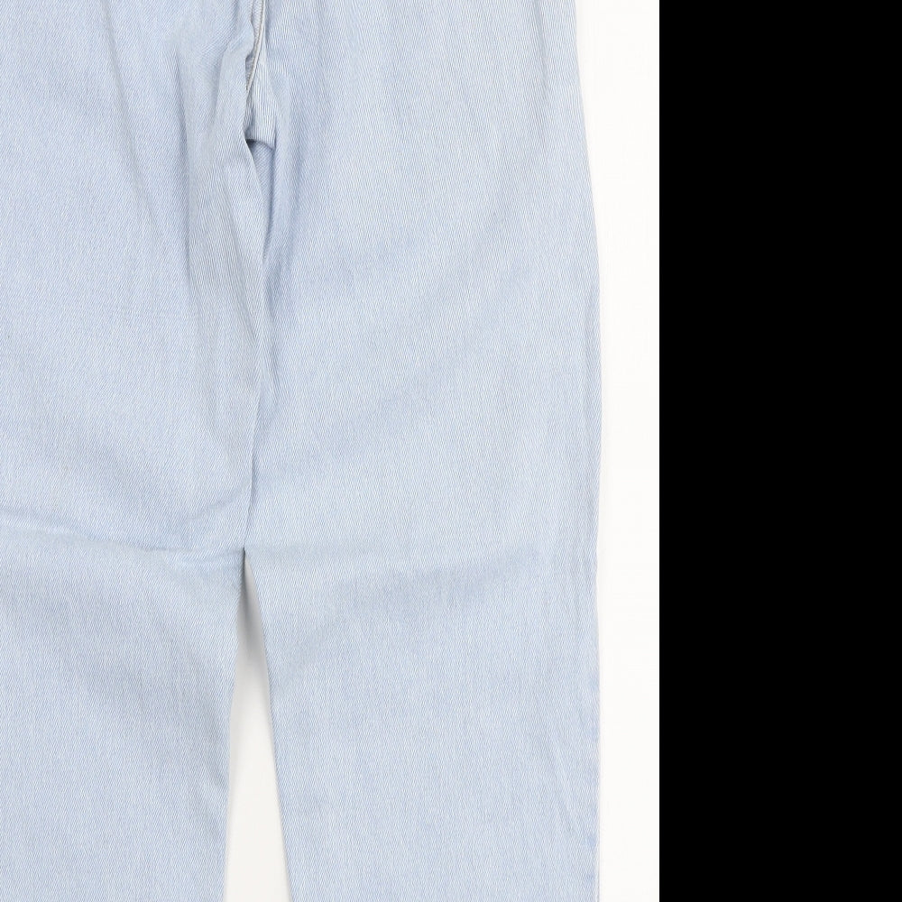 River Island Womens Blue  Polyester Mom Jeans Size 10 L28 in Regular Zip