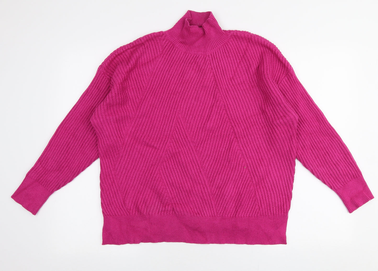 NEXT Womens Pink High Neck  Viscose Pullover Jumper Size L