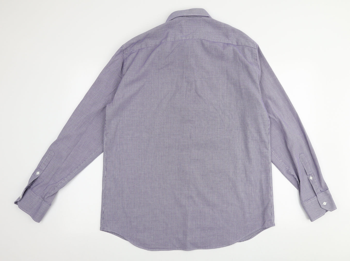 Autograph Mens Blue  Cotton  Dress Shirt Size 16.5 Collared Button