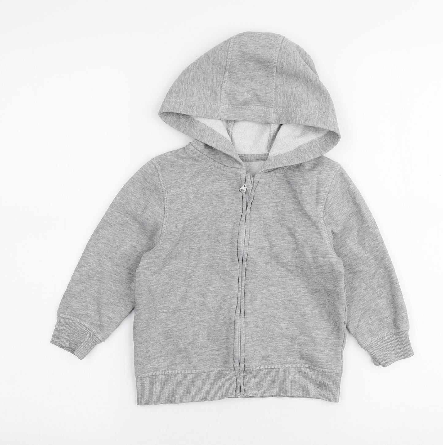 George Boys Grey  Cotton Full Zip Hoodie Size 2-3 Years  Zip