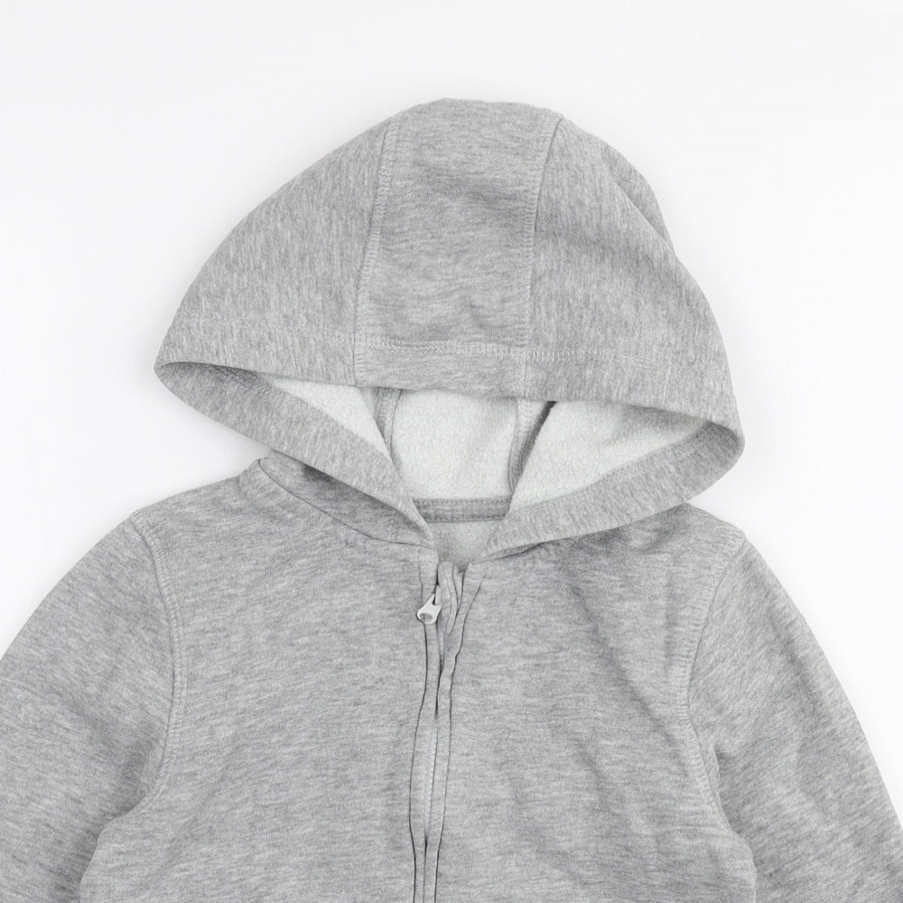 George Boys Grey  Cotton Full Zip Hoodie Size 2-3 Years  Zip